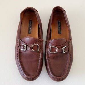 Ralph Lauren Collection Loafers Moccasin Driving Buckle Leather Preppy Chic 7B